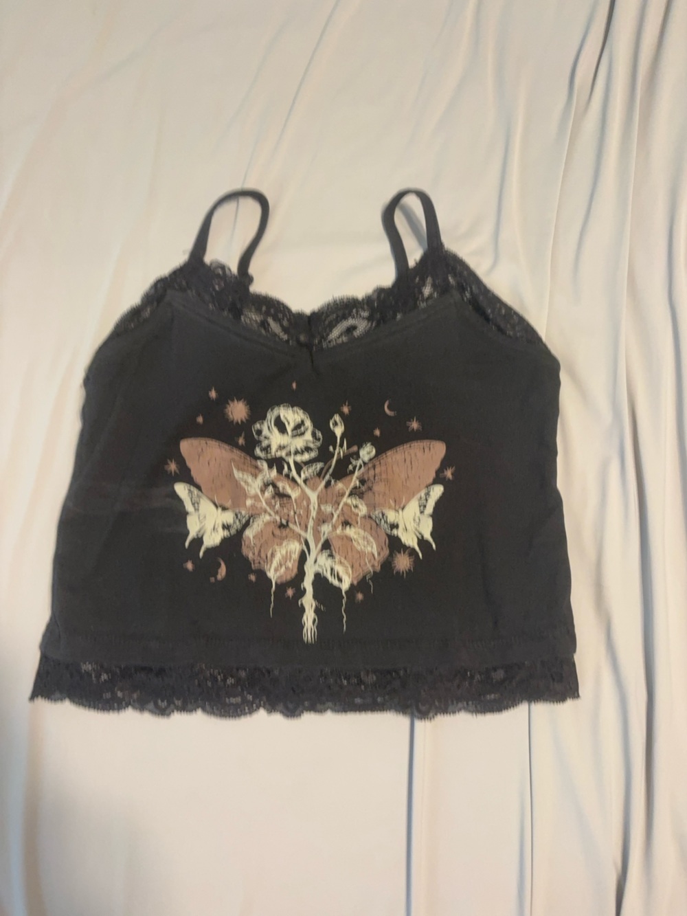 Black Lace cropped cami from hot topic
